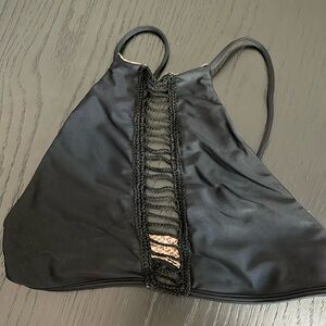 Acacia swimwear black bikini top size medium